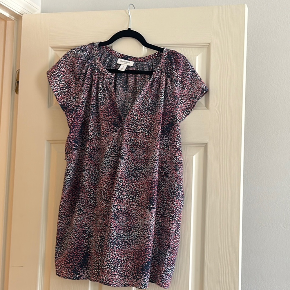 Motherhood Maternity Purple and Pink Wrap Blouse